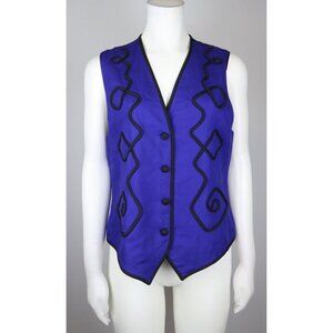 VINTAGE 90'S WOMEN'S PURPLE VEST - I.B. DIFFUSION - SIZE 10
